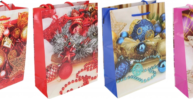 Borsa regalo con motivi natalizi