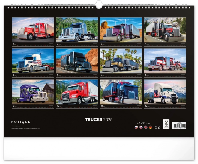 Calendario da Parete Trucks 2025