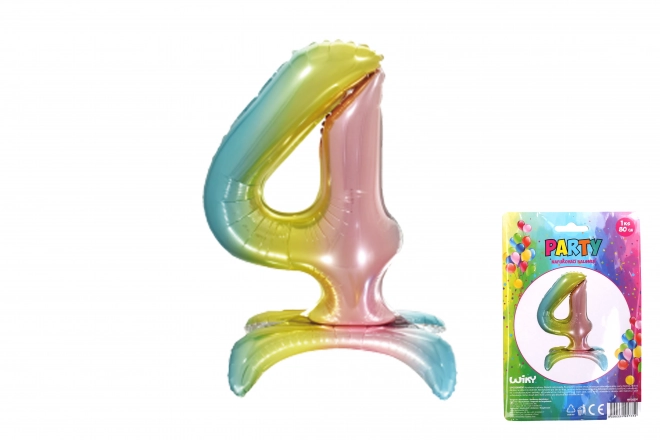 Palloncino Gonfiabile Numero 4 Arcobaleno