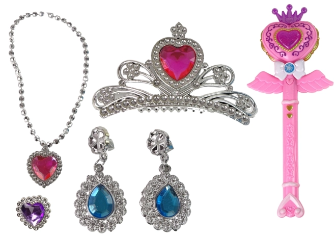 Bacchetta magica interattiva rosa con proiettore e accessori fata