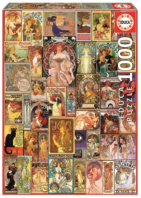 Puzzle collage poster art nouveau 1000 pezzi