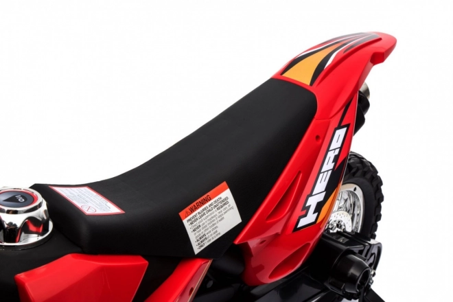 Motocicletta Cross per bambini a batteria con ruote ausiliarie e suoni LED - Rosso