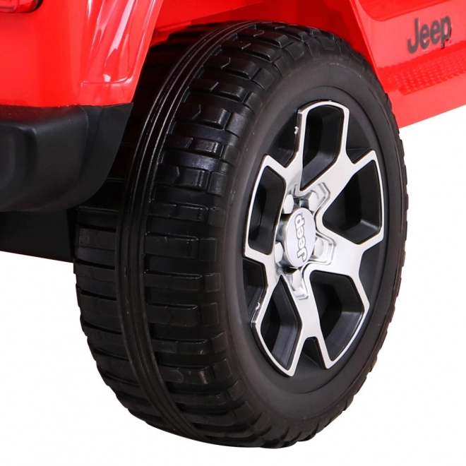 Jeep Wrangler Rubicon a batteria per bambini Rosso + telecomando + radio MP3 LED + ruote EVA
