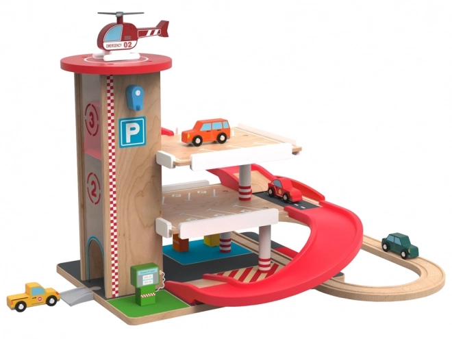 Giochi 2Kids garage di legno con pista del treno