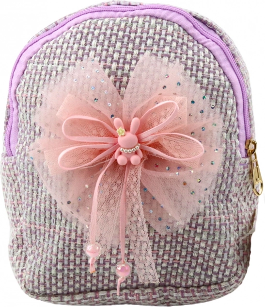 Zainetto per bambini con fiocco e coniglio viola 21 cm 2L