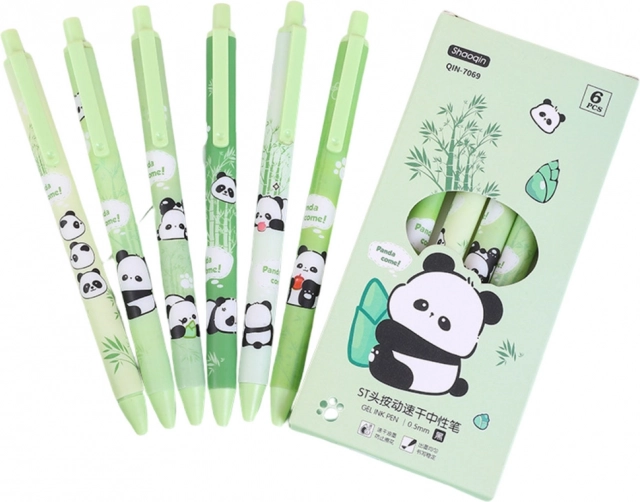 Set di Pennarelli Gel Panda Bambù 6 pezzi