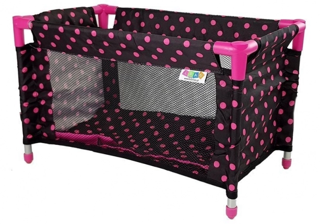 Letto per bambole Alice nero e rosa