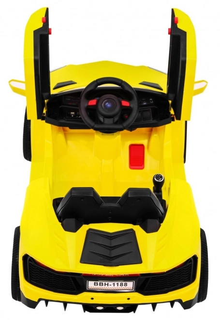 Auto su misura per bambini con telecomando e luci LED giallo