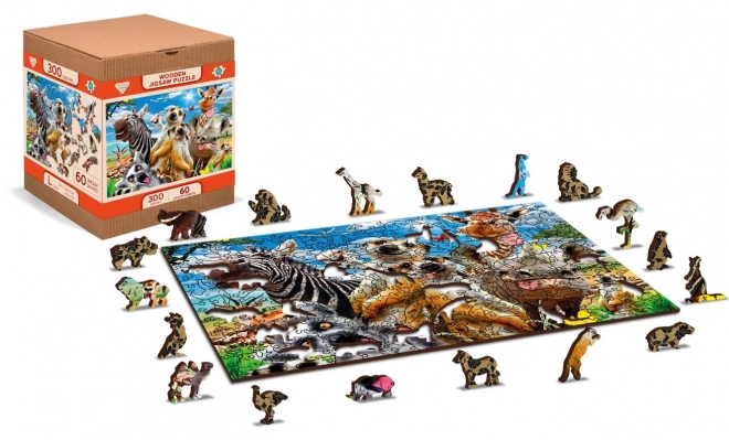 Puzzle in legno Benvenuto in Africa 2 in 1, 300 pezzi EKO