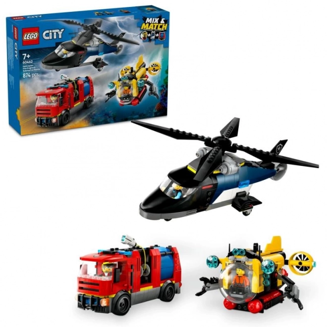 Set di veicoli dei vigili del fuoco e della polizia Lego City