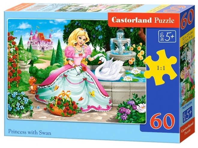 Puzzle Principessa con Cigno 60 Pezzi