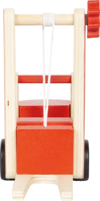 piccolo carrello elevatore in legno con pallet