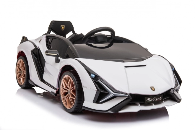 Lamborghini SIAN auto per bambini a batteria con telecomando – Bianco