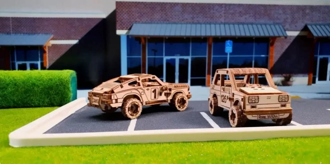 Puzzle 3D in legno - modello auto da rally