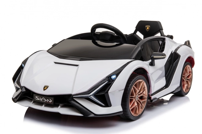 Lamborghini SIAN auto per bambini a batteria con telecomando – Bianco