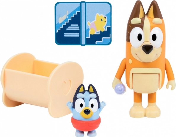 Set di figurine Bluey 2 pezzi Baby Bluey e Chilli