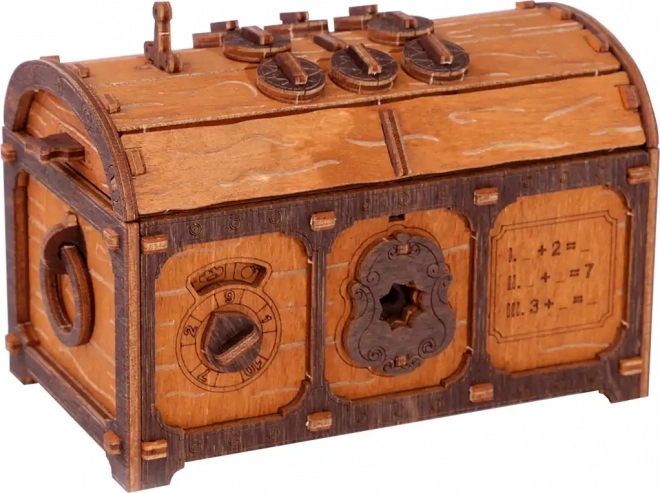 Treasure Chest Escape Room Puzzle 3D in Legno