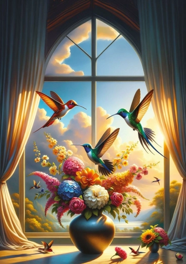 Puzzle Sinfonia di ali e fiori 500 pezzi