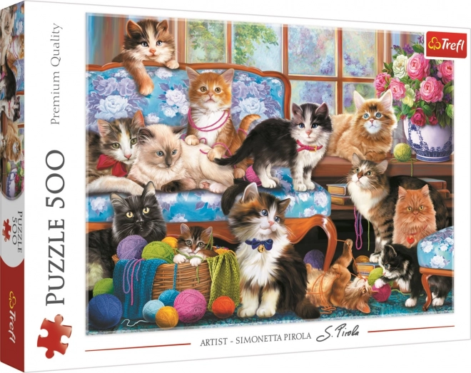 Puzzle famiglia di gatti 500 pezzi