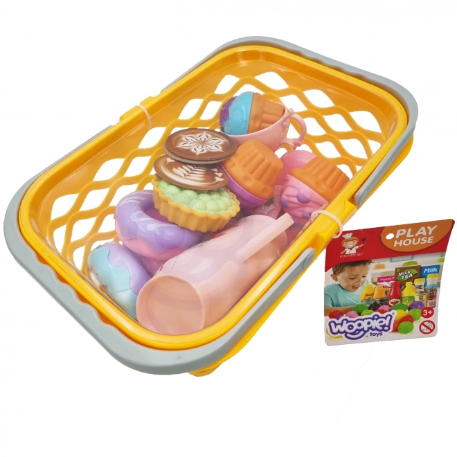 Cestino della Spesa con Set per il Tè e Dolci