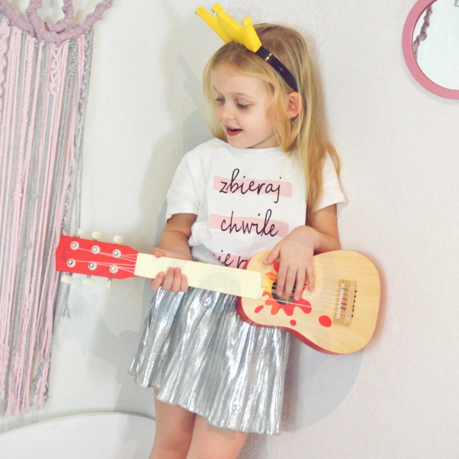 Chitarra in legno con plettro per bambini