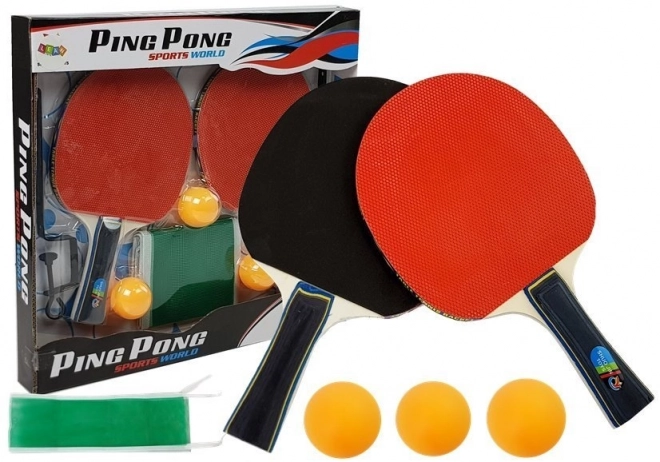 Set ping pong con racchette e rete