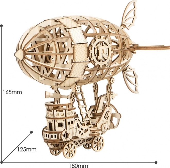 Puzzle 3D in legno nave volante fiabesca