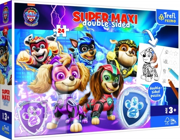 Puzzle double face Paw Patrol Team in azione SUPER MAXI 24 pezzi