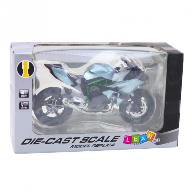 Motociclo sportivo in metallo con effetti