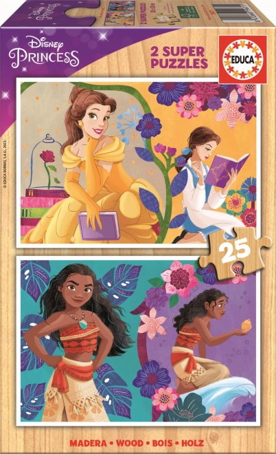 Puzzle in legno Principesse Disney 2x25 pezzi