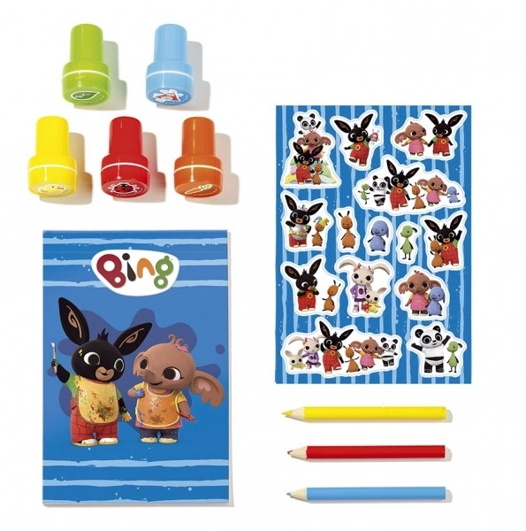 Set di timbri e sticker Bing Bunny in scatola