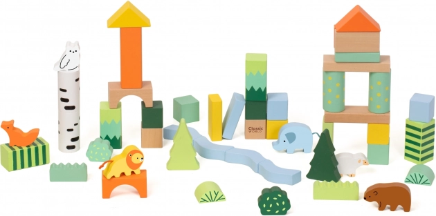 Blocchi di Legno Creativi Mondo della Foresta Classic World 50 pz