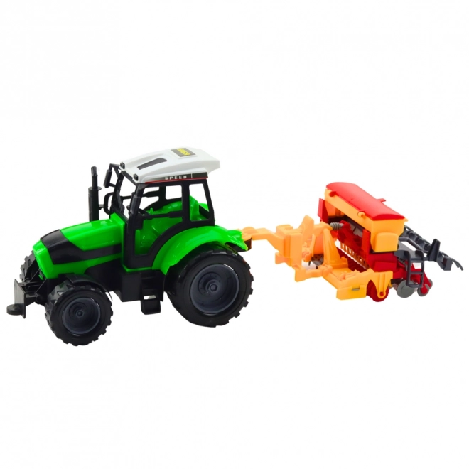 Set trattore agricolo con seminatrice giocattolo