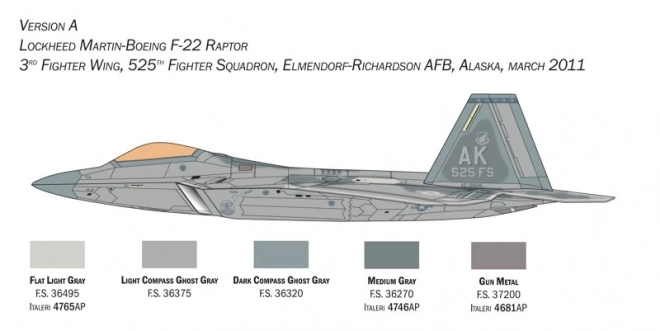 Modello in plastica Lockheed Martin F-22A Raptor