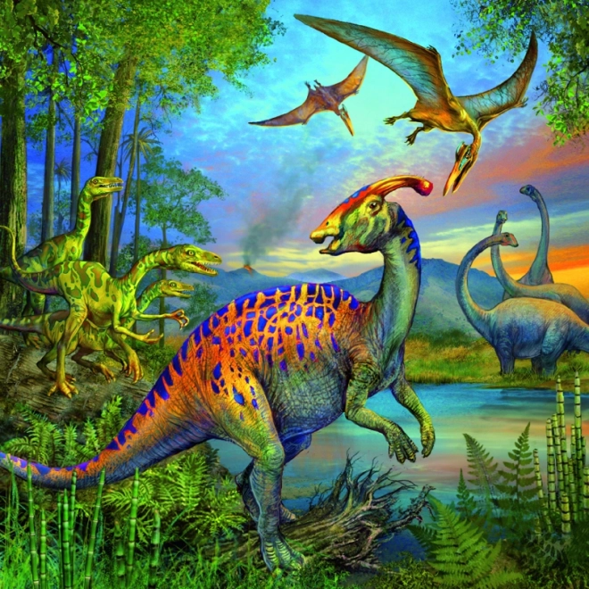 Affascinante puzzle dinosauri Ravensburger 3x49 pezzi