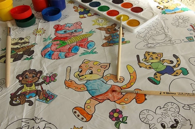 Pexi Tovaglia da Colorare per Bambini - Auto