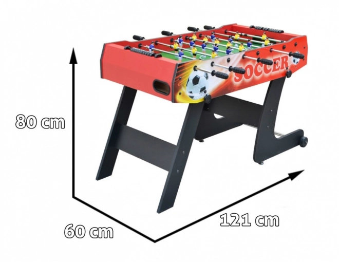 Calcio balilla da tavolo per bambini 6+ e adulti Rosso MDF + pannello pieghevole