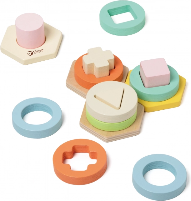 Torre Montessori per la classificazione di forme e colori CLASSIC WORLD