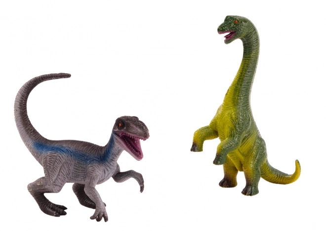 Set di figure dinosauri brachiosauro e velociraptor