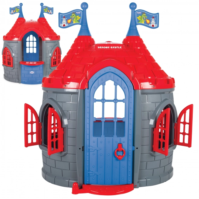 Casetta da gioco del castello per principesse e cavalieri grigio