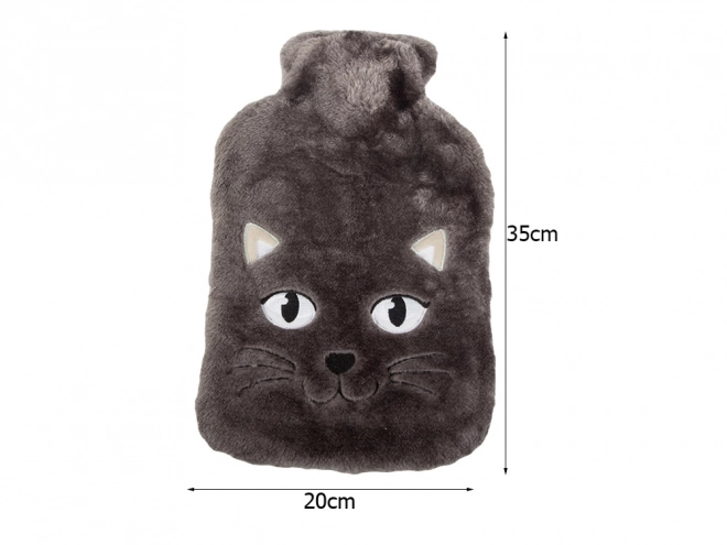 Termoforo in gomma con copertura in peluche gattino per bambini