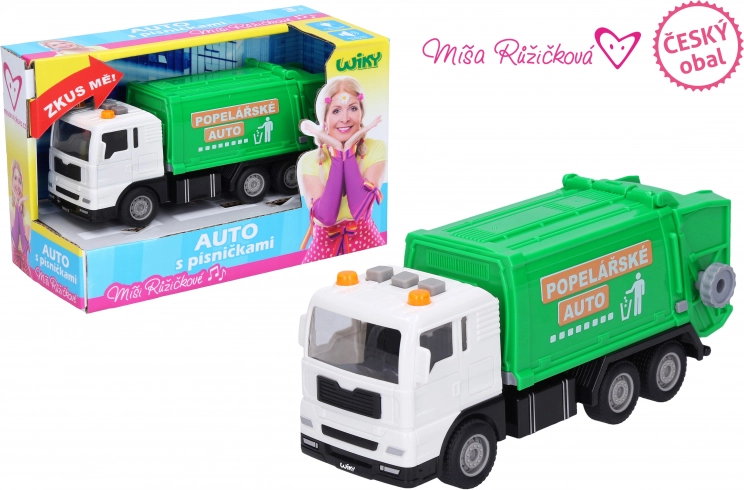 Camion dei rifiuti con effetti e canzoni di Míša Růžičková, 17 cm