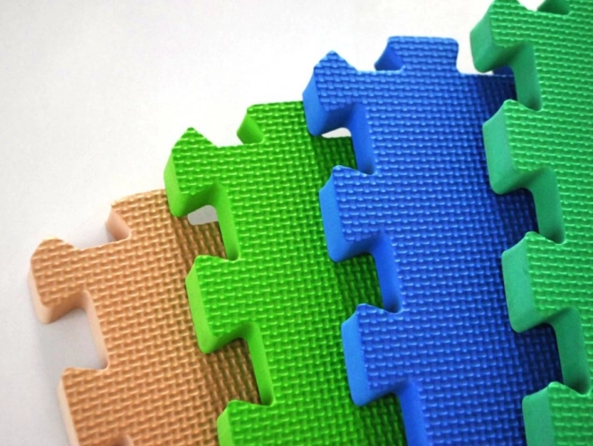 Tappeto puzzle in schiuma per bambini - verde scuro