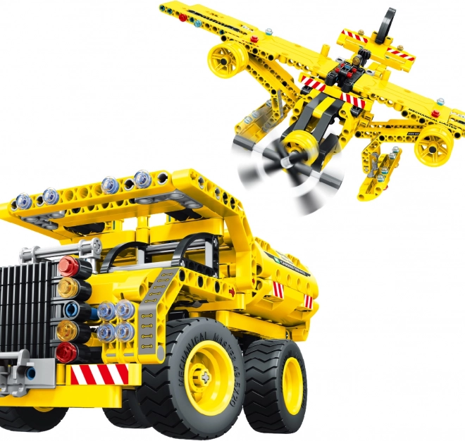 Set di costruzione camion ribaltabile e aereo 2in1 37 cm