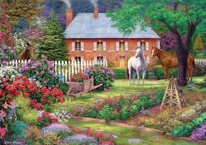 Puzzle Giardino con Cavalli 1500 Pezzi