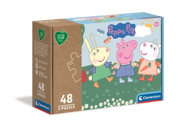 Puzzle CLEMENTONI Play for Future Peppa Pig 3x48 pezzi