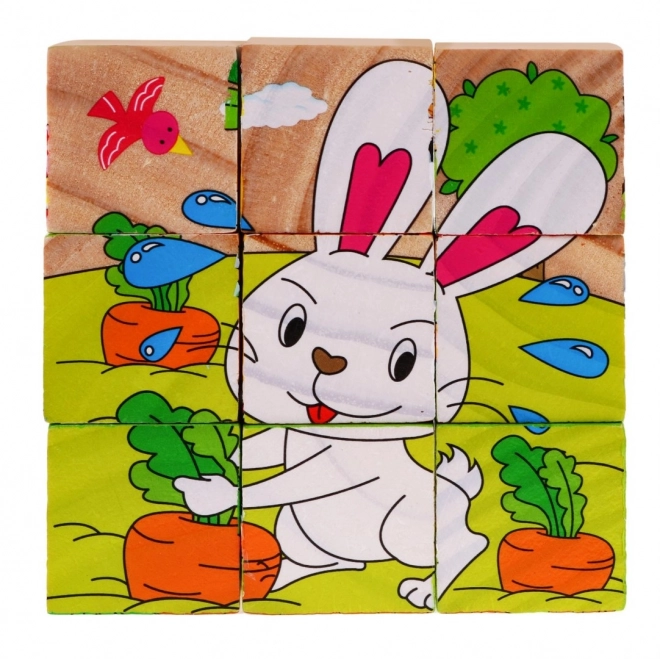 Puzzle Animali in Legno per Bambini 18m+