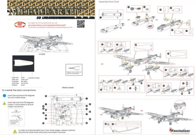 Puzzle 3D in Metallo Bombardiere Avro Lancaster