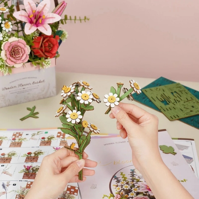 RoboTime 3D puzzle di legno Cestino di Fiori
