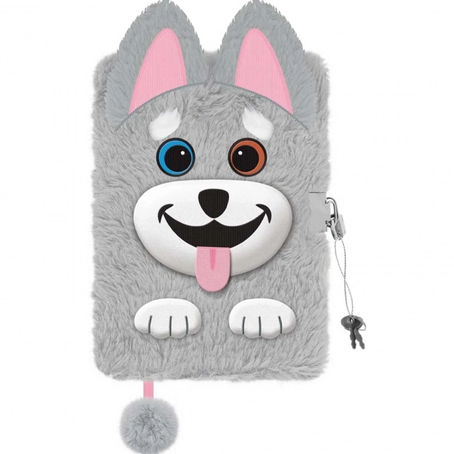 Diario Peluche Husky Mio Piccolo Amico con Lucchetto